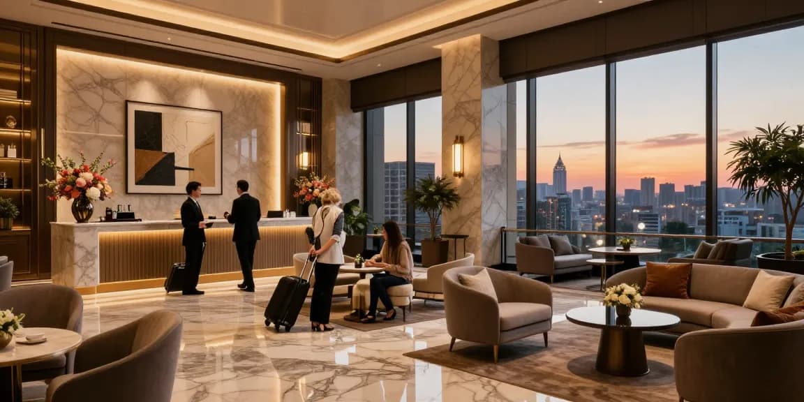 Luxurious lobby at Carter Hotel showcasing elegance, welcoming guests with premium services at https://www.carterhotel.com.