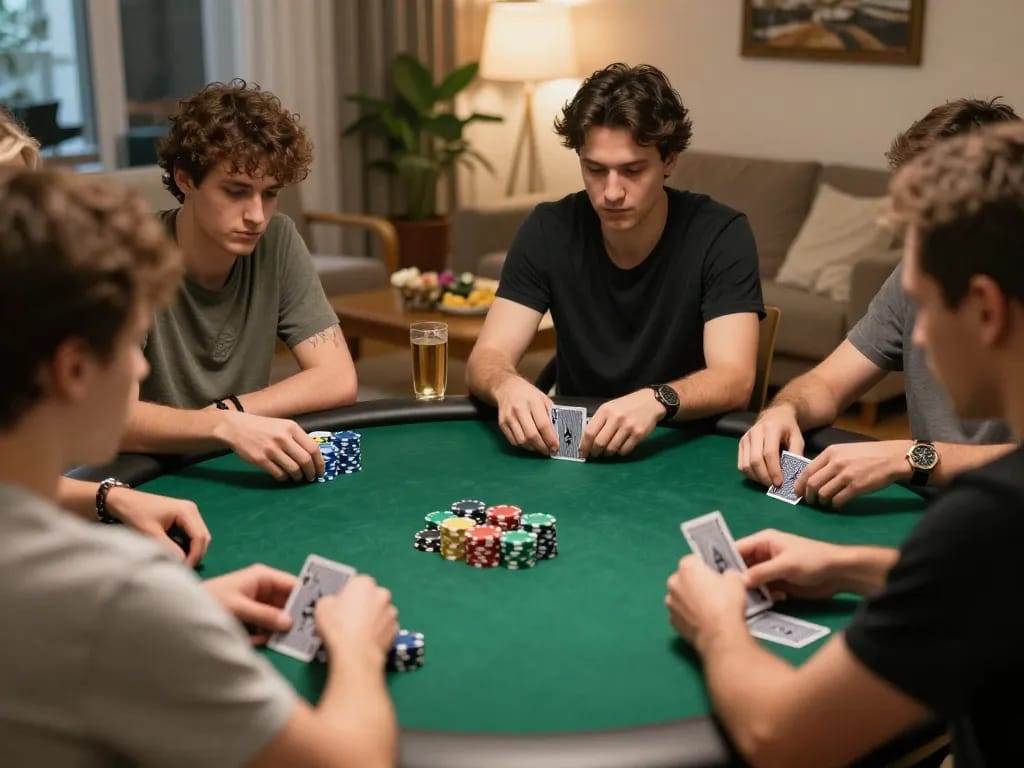 Logging into DH88 for a thrilling poker night with friends, colorful chips and cards in play