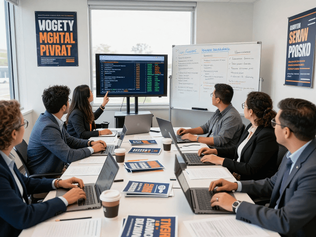 Learn how to run google ads for a campaign with a diverse team strategizing in an energetic campaign office.