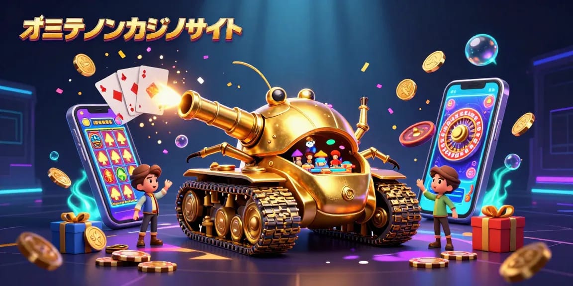 オンラインカジノサイトで楽しむためのユニークなカジノ体験が描かれたイラスト