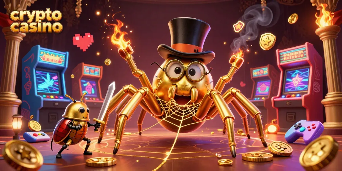 Célébrez le monde des crypto casinos avec des personnages colorés et des éléments de jeu dynamiques.