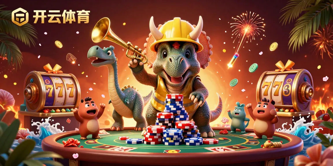 Bet on 开云体育 with vibrant 3D characters and dynamic gambling elements in a celebration scene.