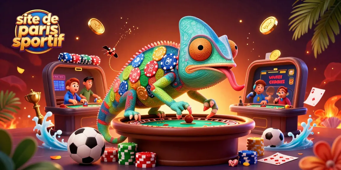 Une illustration 3D illustrant un site de paris sportif dynamique et coloré, mettant en avant des éléments de paris sportifs.