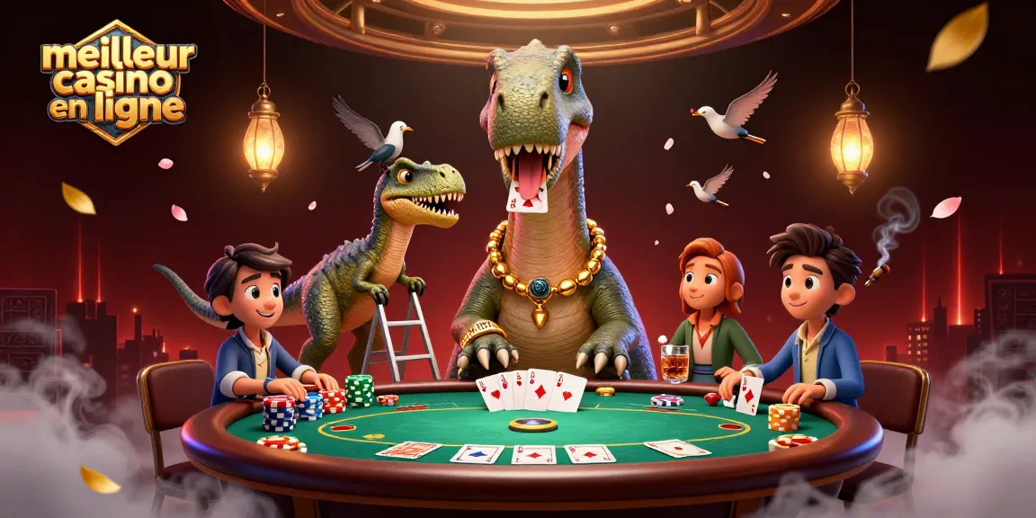 Plongez dans l'univers du meilleur casino en ligne avec un brontosaurus et un croupier raptor !
