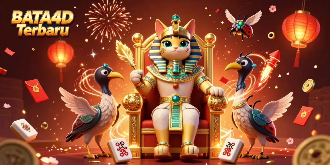 Engage with BATA4D Terbaru, featuring a vibrant 3D casino scene with dynamic gambling elements and characters.
