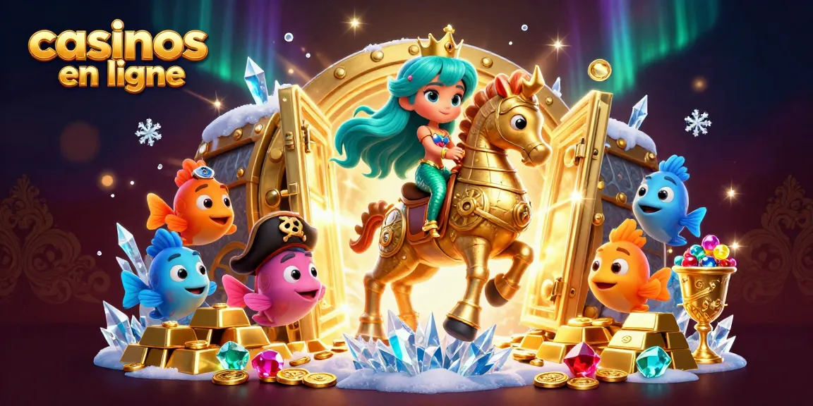 Jouez aux casinos en ligne pour gagner des trésors lors d'une aventure sous-marine brillante.