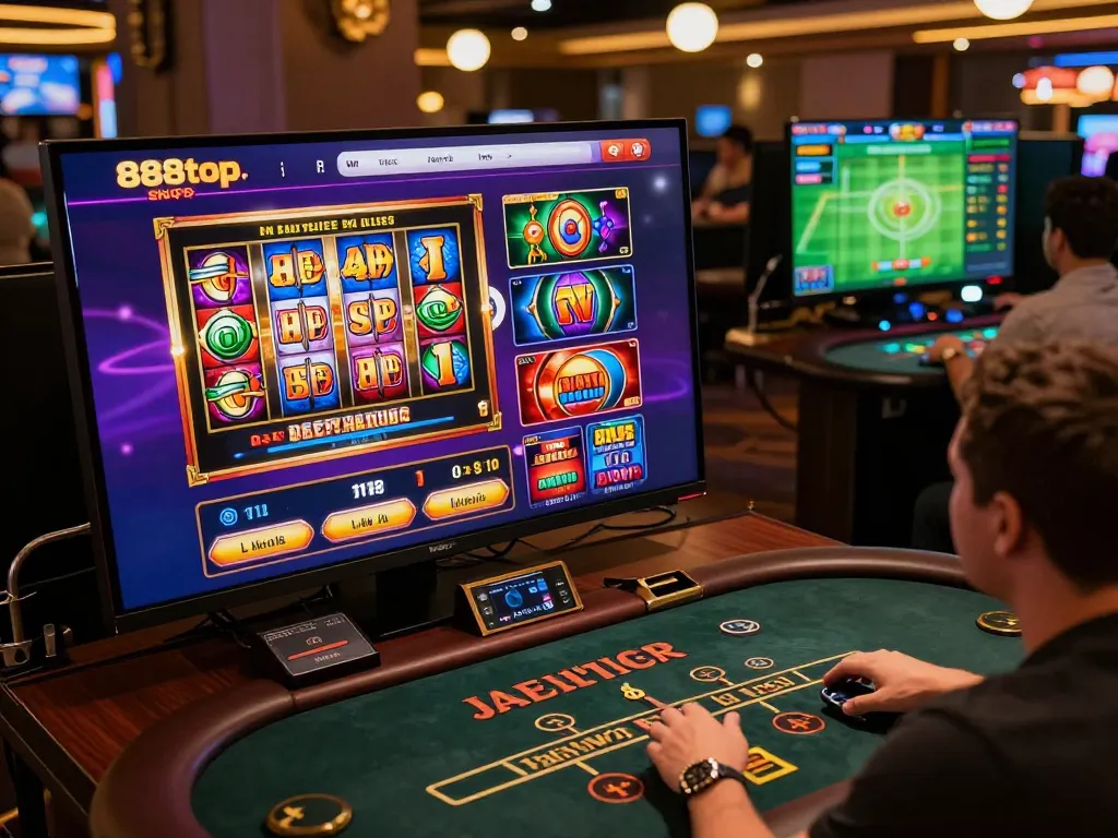 Engaging gameplay at 888top shop showing players enjoying online casino games and sports betting action