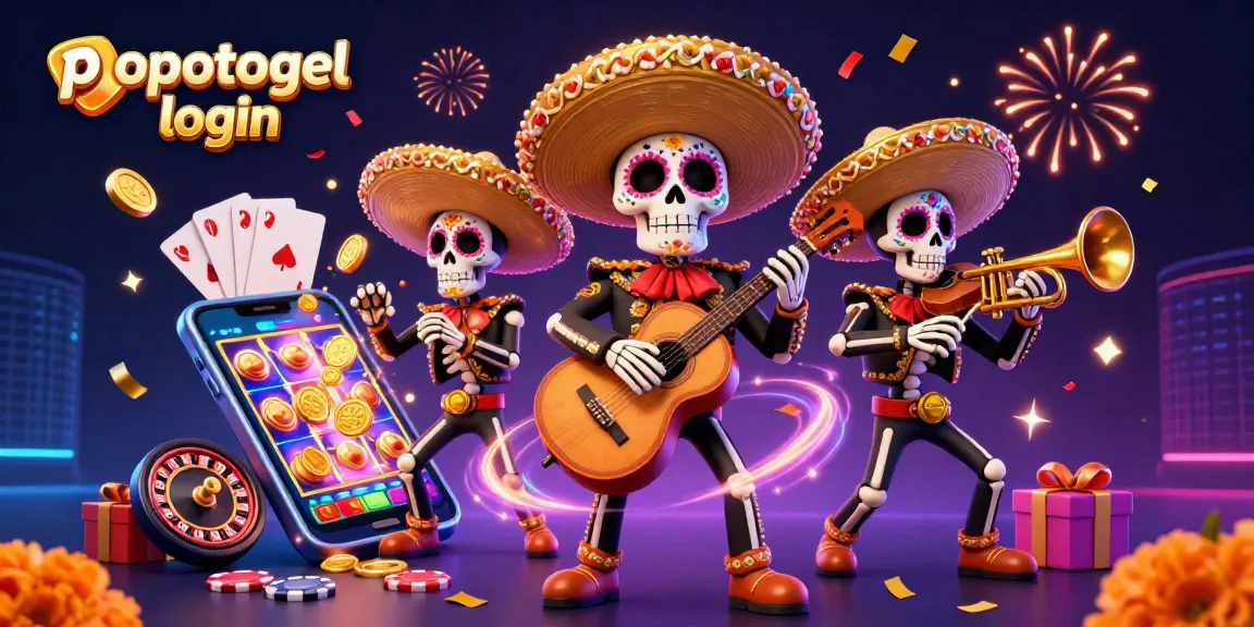 Engage in thrilling action with popotogel login, featuring vibrant casino imagery and dynamic game elements.