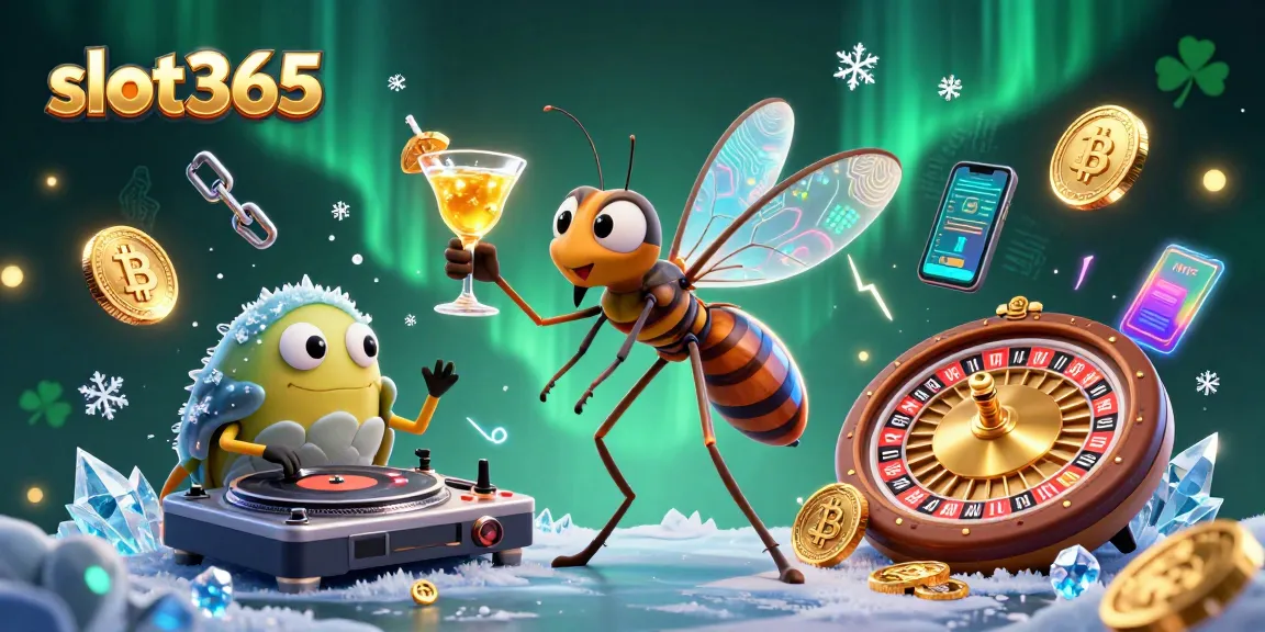 Engage with slot365, featuring a lively casino scene with unique characters and vibrant gambling elements.