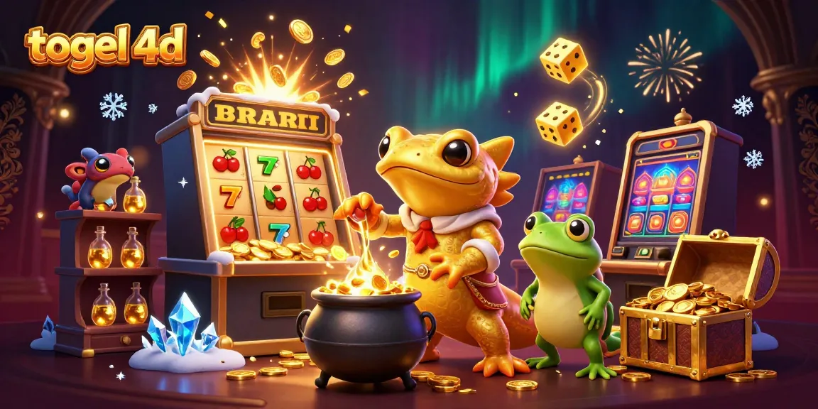 Experience the excitement of togel 4d with a dynamic scene featuring a magical alchemist amidst vibrant casino elements.