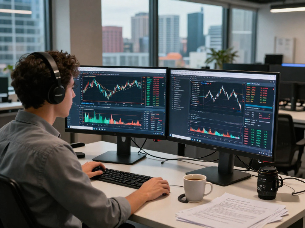 Germany stock backtesting API utilized by a developer analyzing live data in a modern financial workspace.