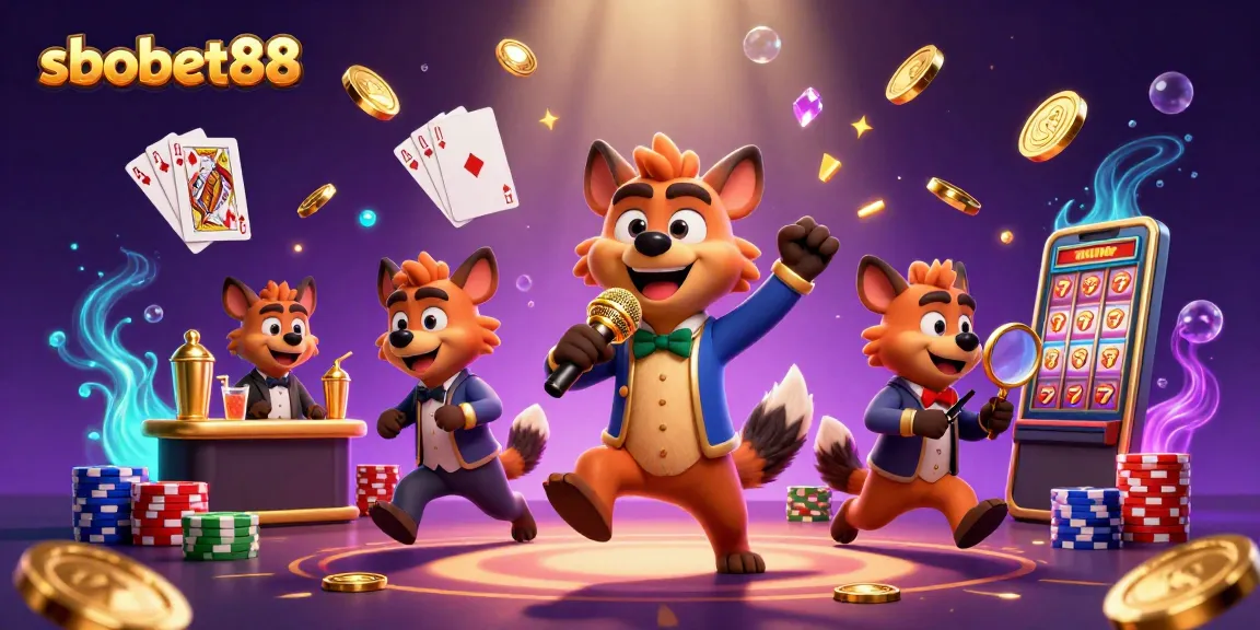 Win big with sbobet88 at this lively casino scene featuring entertaining hyenas!