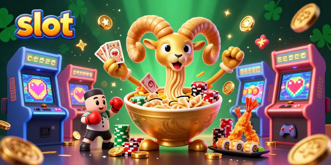 Spin the slot reels with vibrant 3D characters in this dynamic casino illustration.