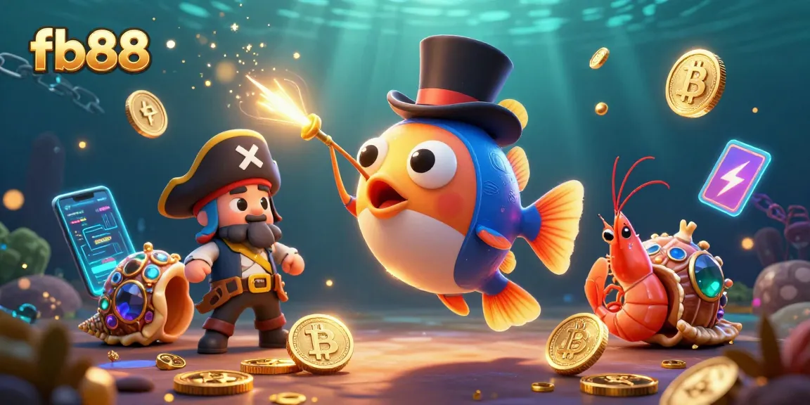 Engage in exciting gameplay at fb88 with a vibrant underwater casino scene featuring glowing treasures.