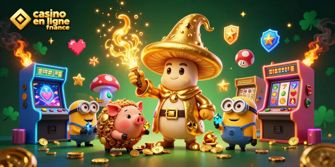 Plongez dans l'univers captivant des casinos en ligne en France avec un mage champignon doré et des trésors scintillants.