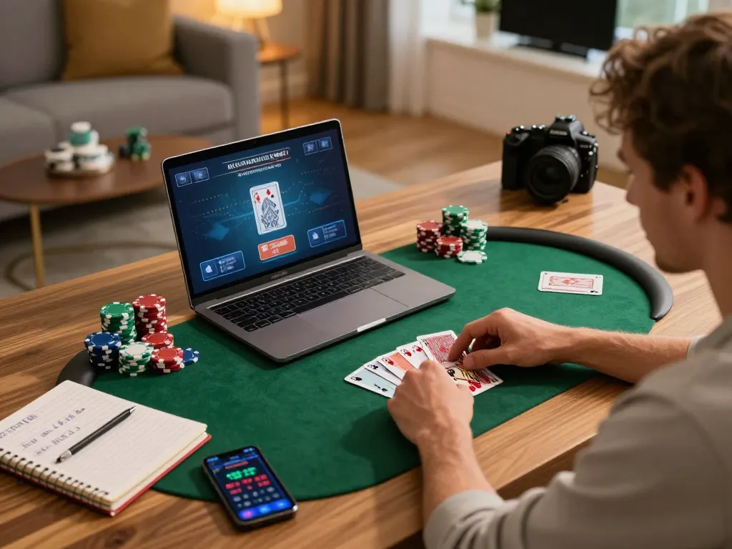 Player engaging in an online poker game on LC99 platform, showcasing strategic gameplay elements.