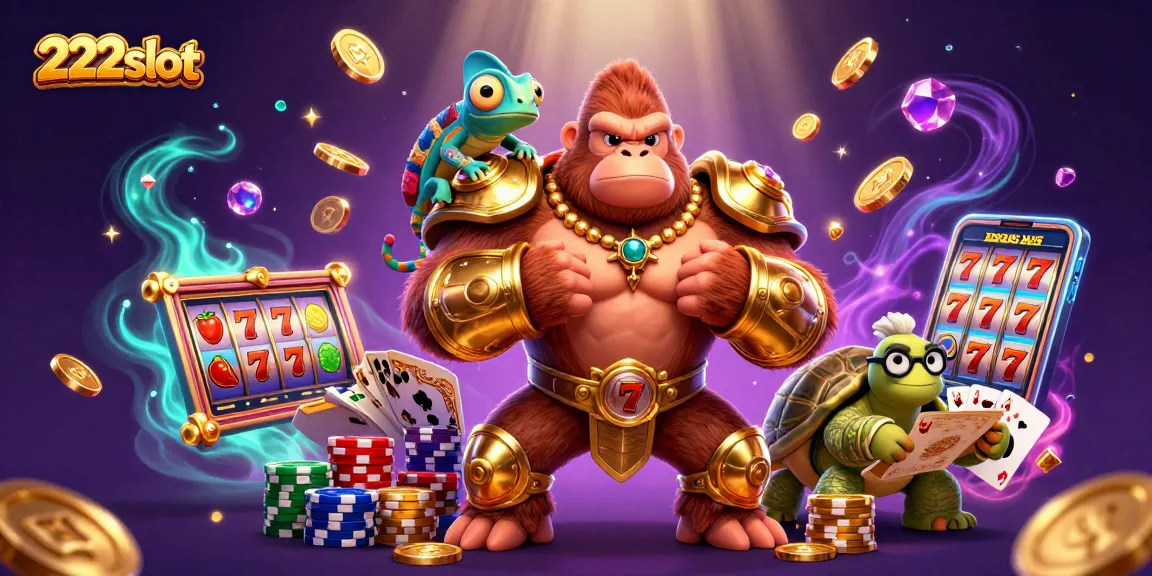 Gorila dan penyu strategi di 222slot, meraih kemenangan dengan slot gacor.