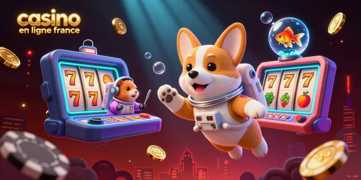 Vivez l'expérience unique d'un casino en ligne France avec un corgi astronaute flottant dans un casino spatial.