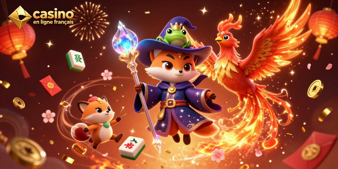 Explorez l'univers du casino en ligne français avec une illustration captivante pleine de magie et de jeux.
