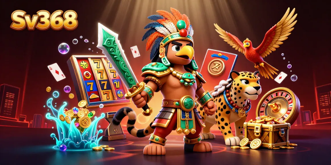 Win at Sv368 with entertaining slot reels, lively characters, and a vibrant casino atmosphere.