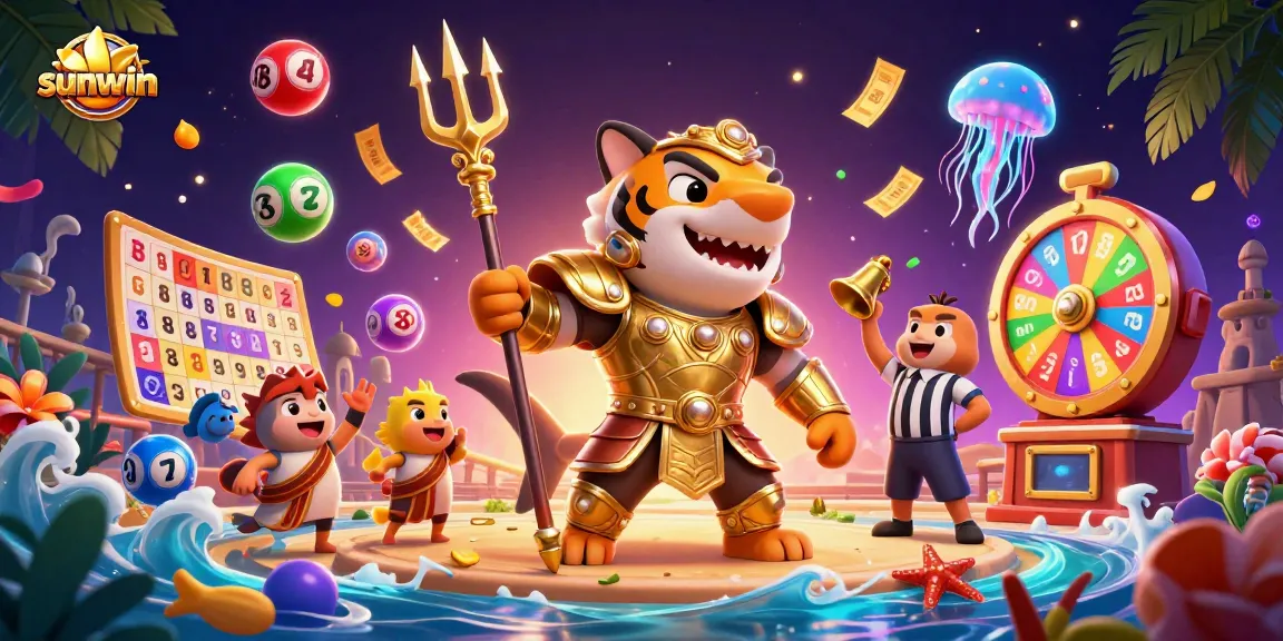 Engage with sunwin's exciting online lottery games featuring a lively underwater scene.
