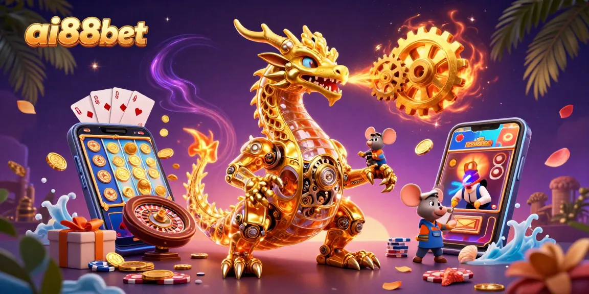 Experience the excitement of ai88bet's luck with spinning reels and dynamic casino elements.