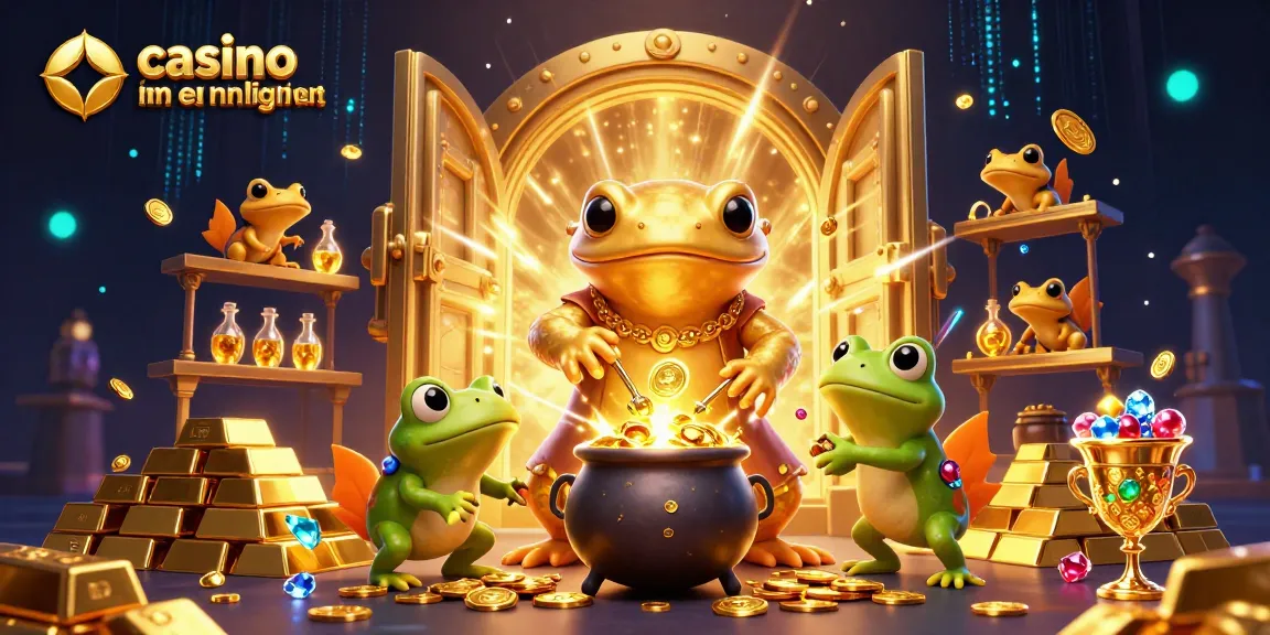 Illustrez l'expérience de retrait immédiat des casinos en ligne avec des personnages alchimiques et des trésors.