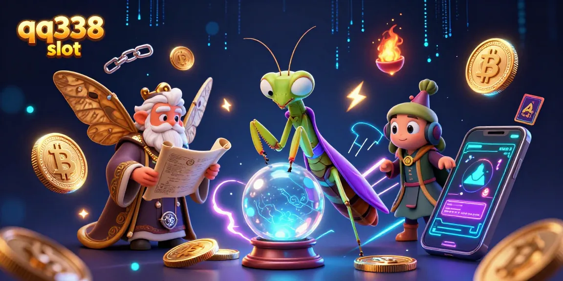 Play thrilling games at qq338 slot with vibrant characters, crypto elements, and engaging visuals.