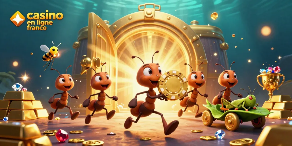 Heistez des jetons d'or avec le casino en ligne en France dans une illustration 3D captivante.
