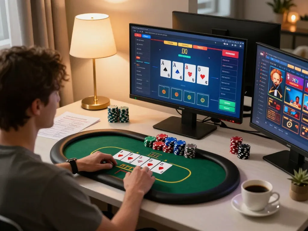 Engaging user enjoying the best widget store experience through an innovative online casino interface.