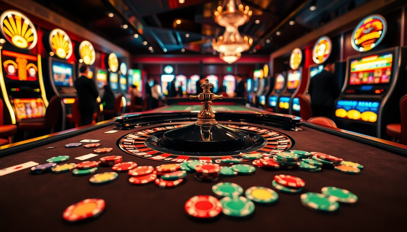 Permainan mole4d di kasino dengan pemain bersemangat dan meja roulette yang menawan.