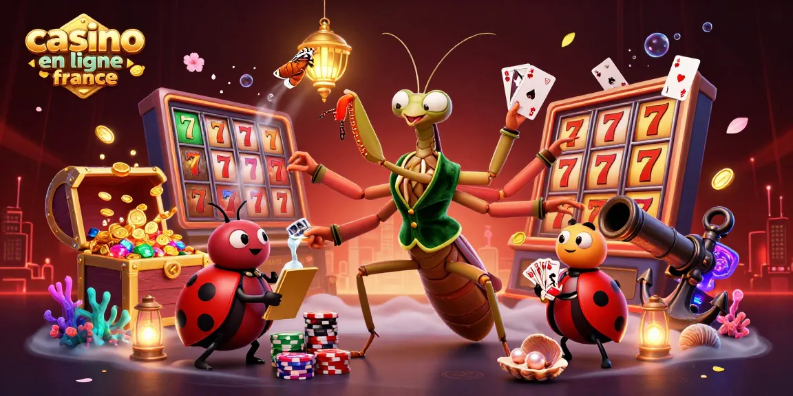 jeu dynamique avec un caméléon géant et une coccinelle, représentant le casino en ligne France