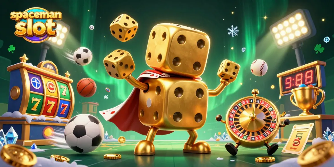 Experience the thrill of spaceman slot with a lively 3D illustration showcasing dynamic casino elements.