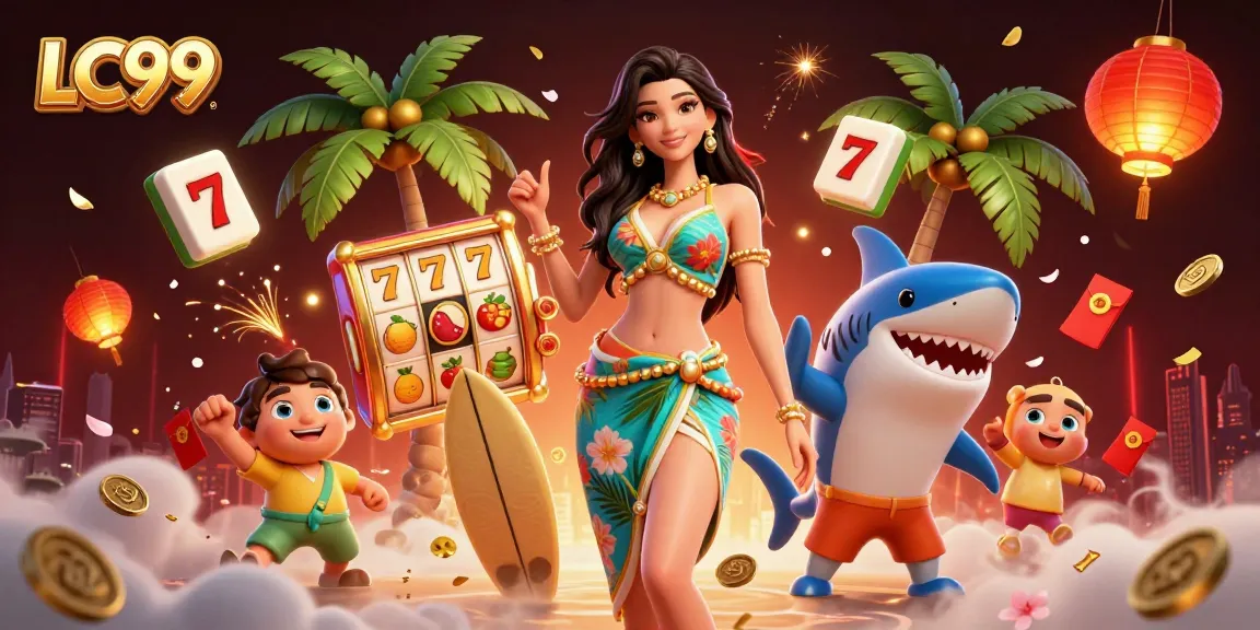LC99 captivates with vibrant casino adventure illustrations showcasing excitement and winning thrills.