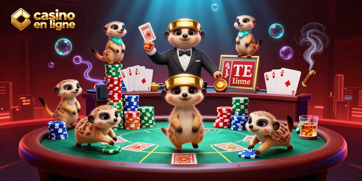 Jeux de casino en ligne animés avec des suricates dans un casino dynamique et coloré.