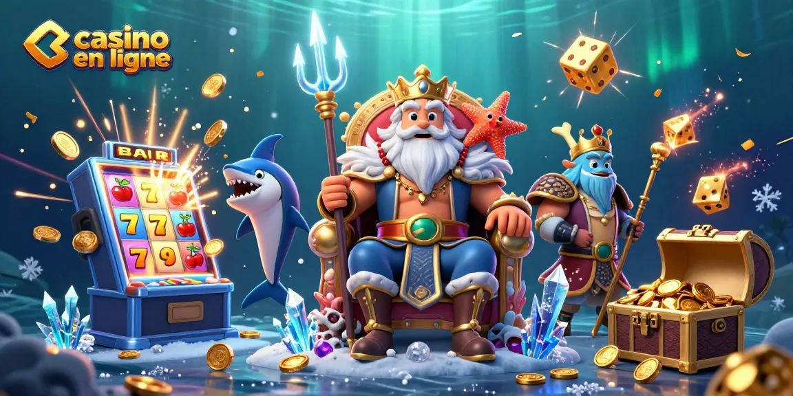 Jouer à des jeux de casino en ligne tout en s'amusant sous l'eau avec Neptune.