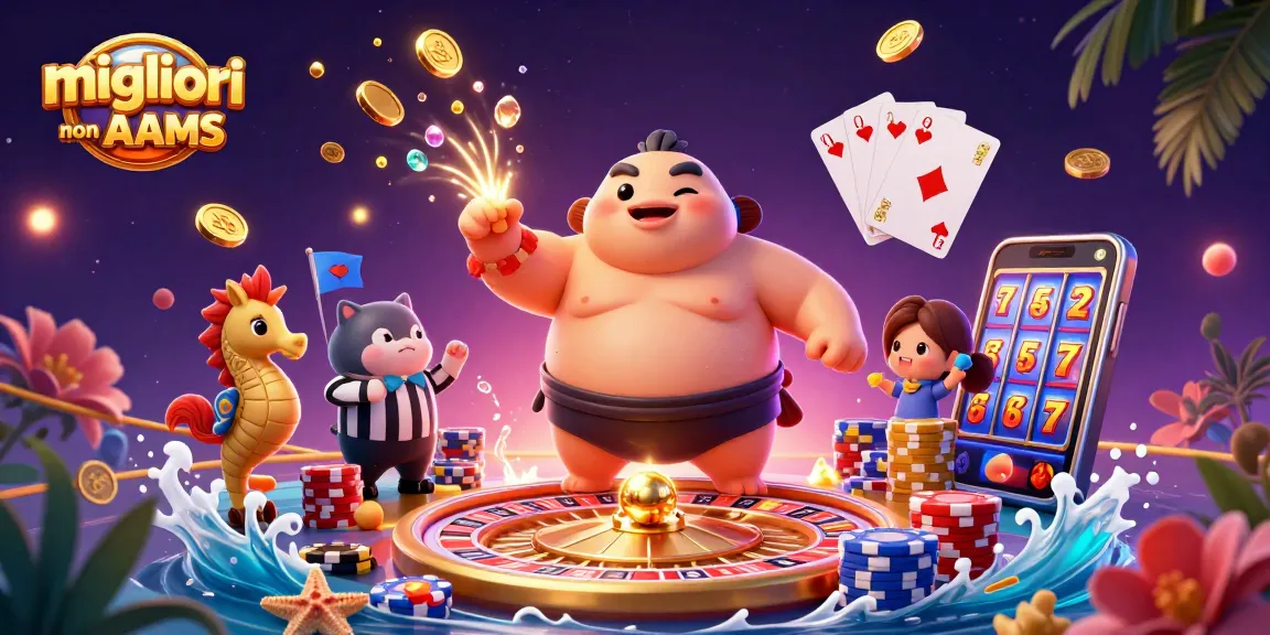 Esplora i migliori casino non AAMS con un fugu sorpreso in un'avventura subacquea, circondato da premi scintillanti.