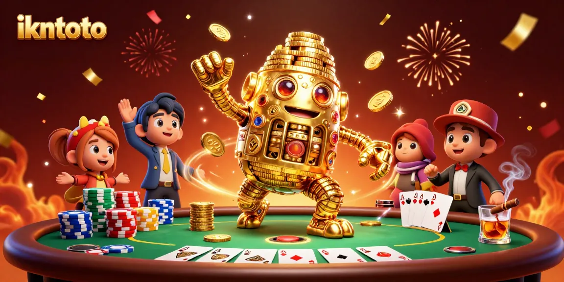 Engage with ikntoto's thrilling casino experience featuring dynamic golden golem and poker elements.