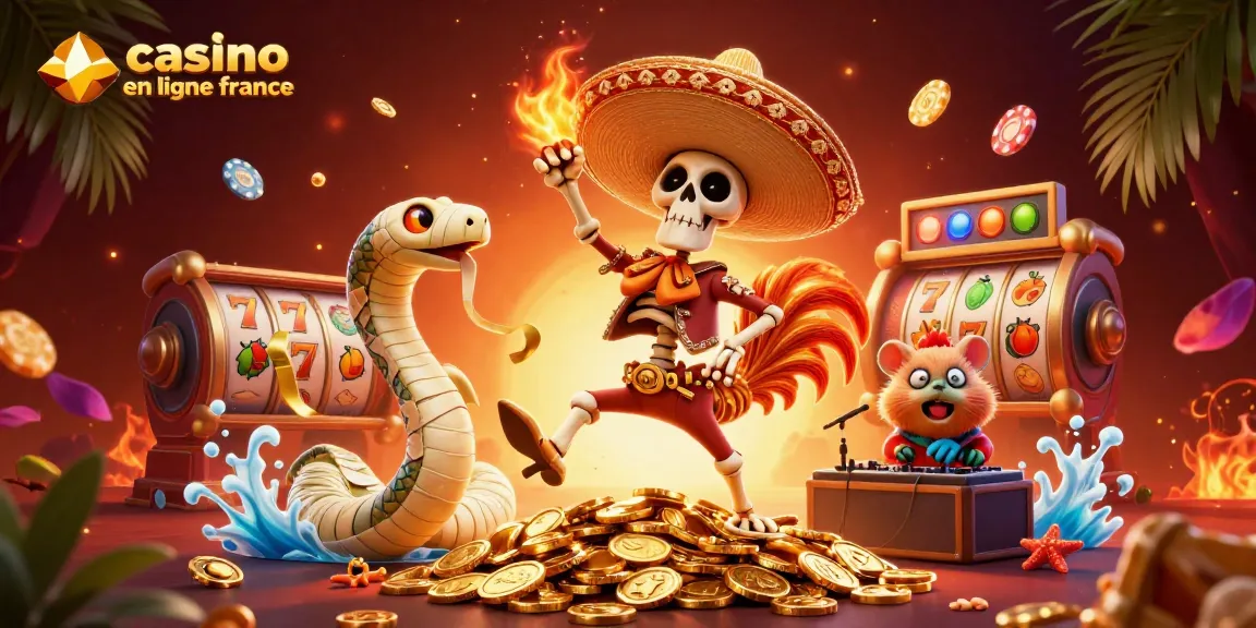 Vibrez avec l'animation de casino en ligne France à travers des personnages tons uniques sur une scène captivante.
