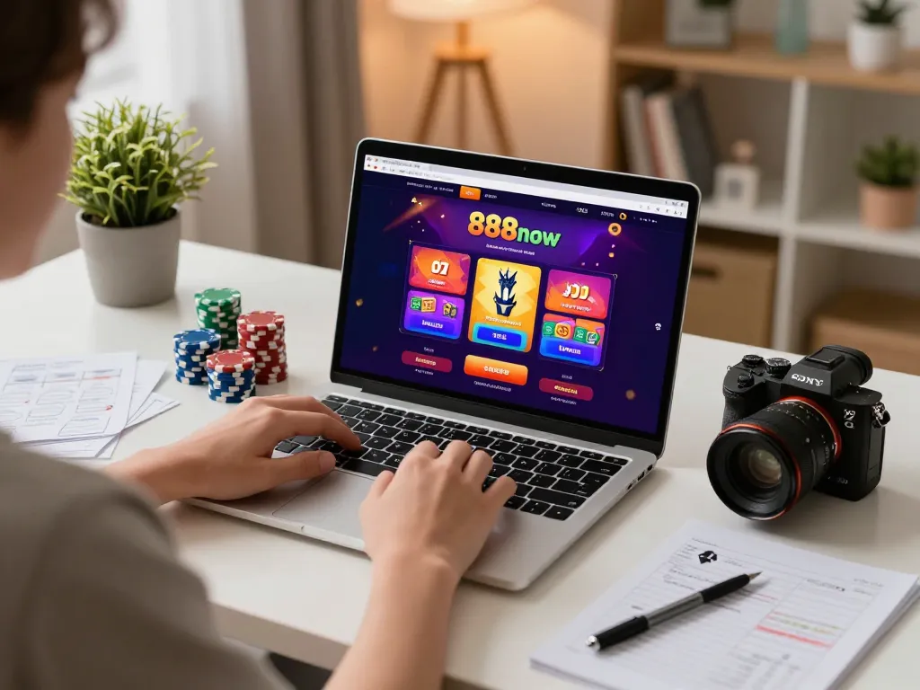 Engaging online gambling session on 888now casino platform showcasing strategic gameplay