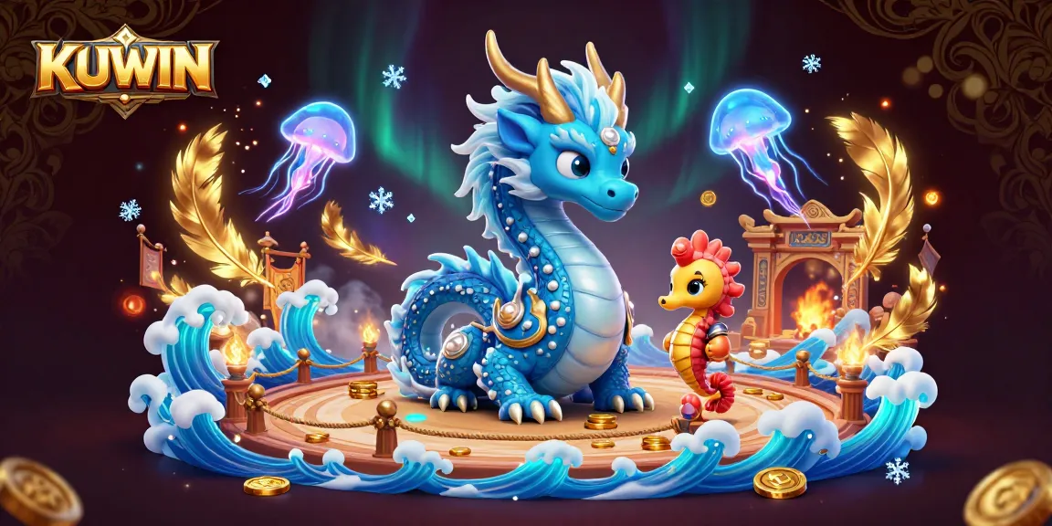 KUWIN players enjoy a thrilling online casino adventure in a vibrant 3D digital world filled with treasures.