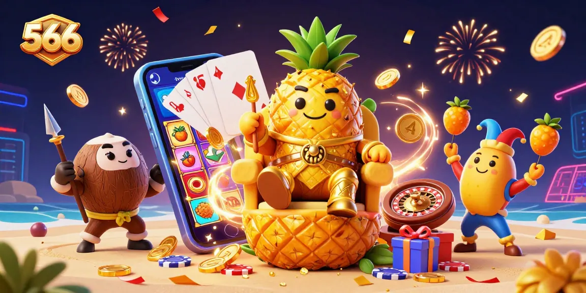 Experience thrilling gameplay at 566 with the vibrant casino scene featuring exciting slot games and festive celebrations.