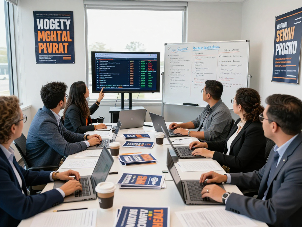 Learn how to run google ads for a campaign with a diverse team strategizing in an energetic campaign office.
