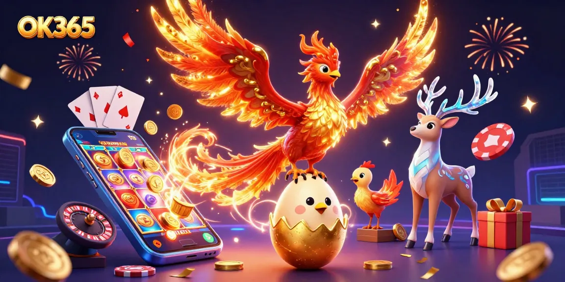 Play exciting games at OK365, where a phoenix symbolizes winning and adventure in online gambling.