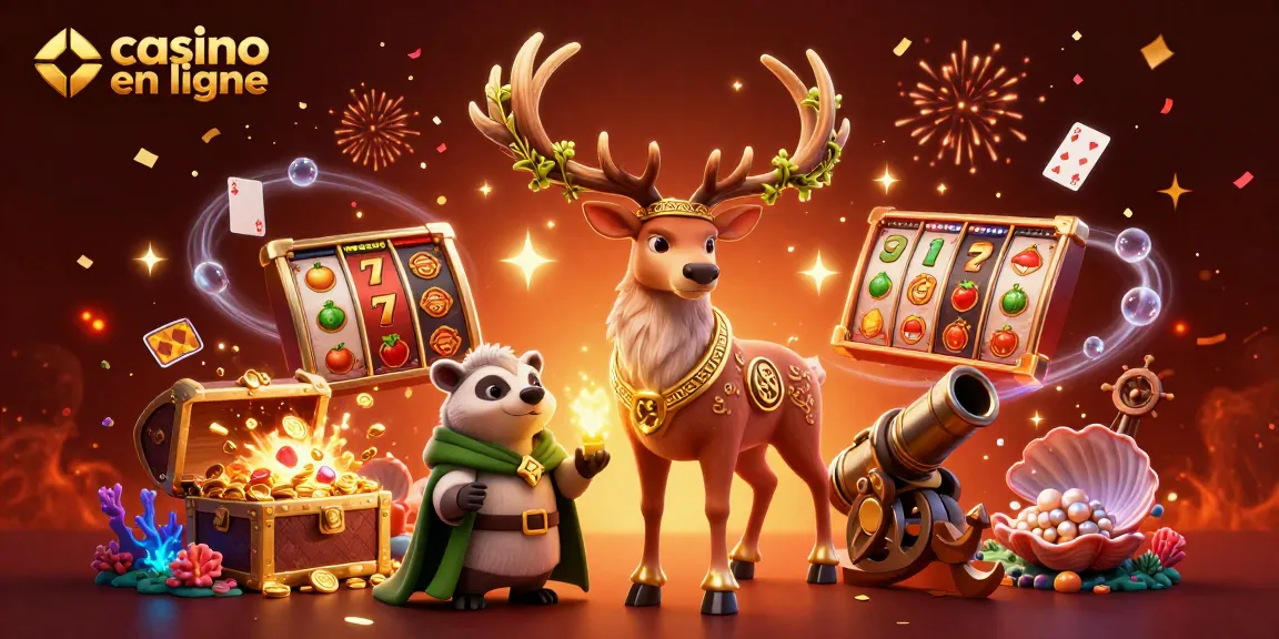 Les joueurs découvrent le casino en ligne avec des machines à sous et des jeux dynamiques entourés de lumière.
