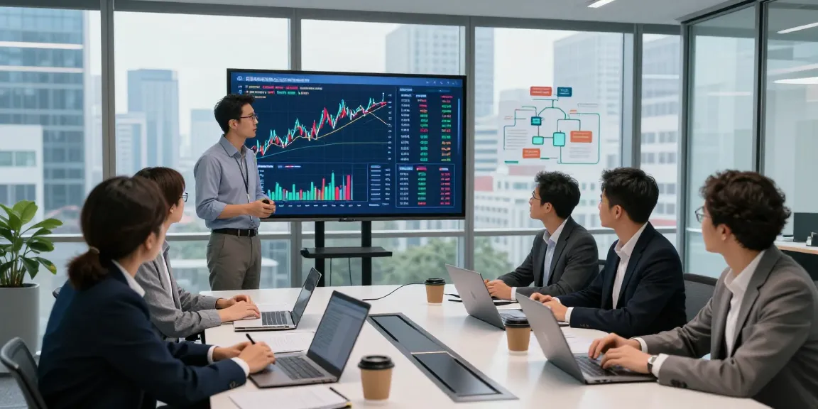 Team analyzing financial crime intelligence data in a modern office.