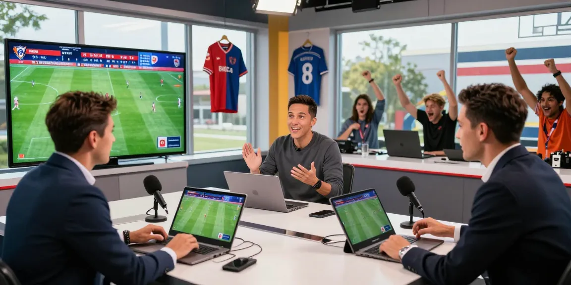 Engaging sports analysis during live koora broadcast showcasing enthusiasm and excitement.