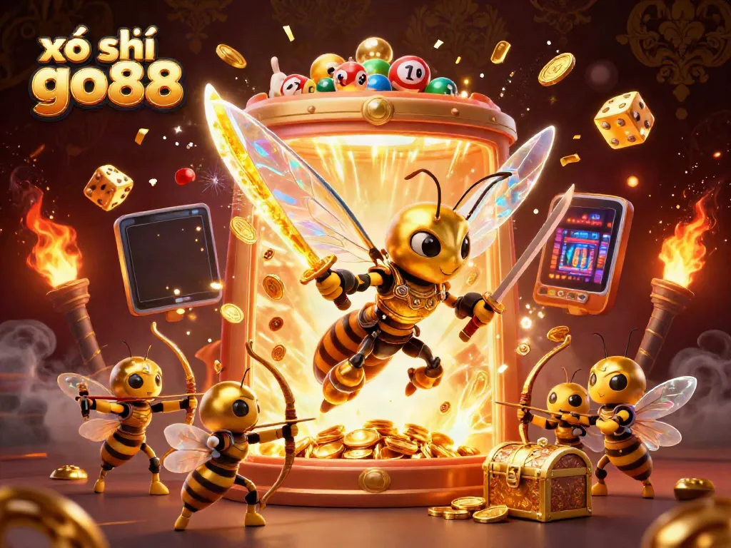 Experience the thrill of xổ số go88 with an exciting jackpot explosion and vibrant characters in a casino setting.