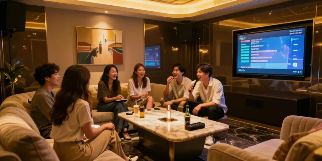 강남 구구단에서 즐거운 시간을 보내는 친구들 모습