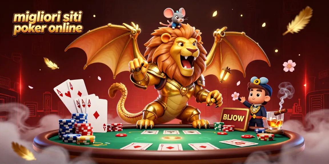 Migliori siti poker online: scintillanti tavoli da poker con carte e fiches colorate in un'illustrazione vibrante